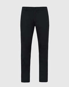 True ClassicBlack Commuter Pants: straight-leg, mid-rise with front button and zip fly.