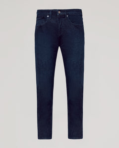 True ClassicIndigo Rinse Slim Authentic Denim Jeans, front view, showcasing classic style.