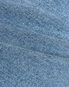 Light Indigo Wash Slim Authentic Denim Jeans close-up fabric detail.
