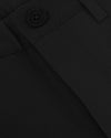 Black Slim Twill Chino Pant with buttoned waistband and belt loop detail.