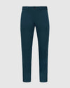 Centurion Slim Twill Chino Pant, dark teal, laid flat, showcasing slim fit.