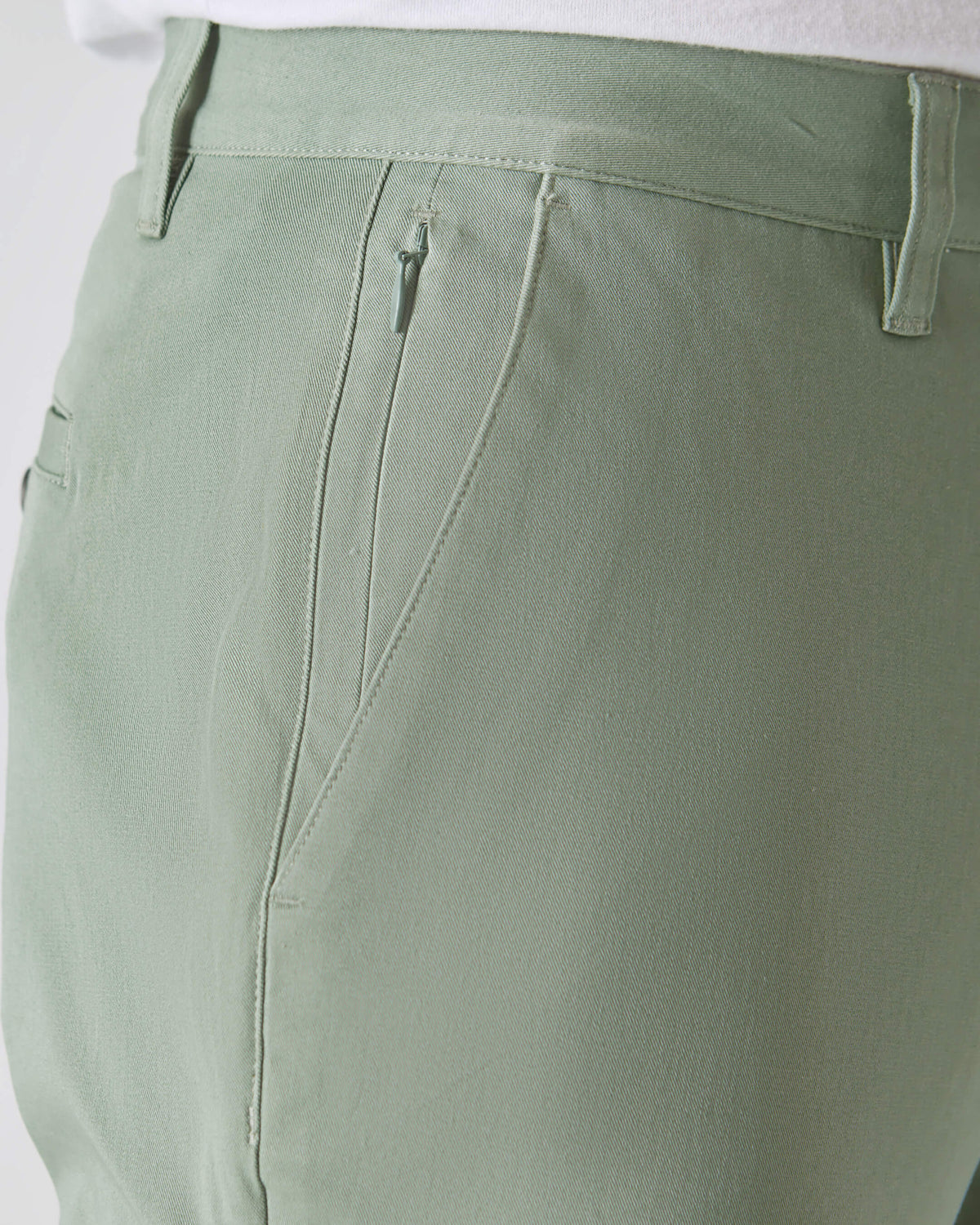 Meadow Straight Twill Chino Pant with zippered pocket detail.