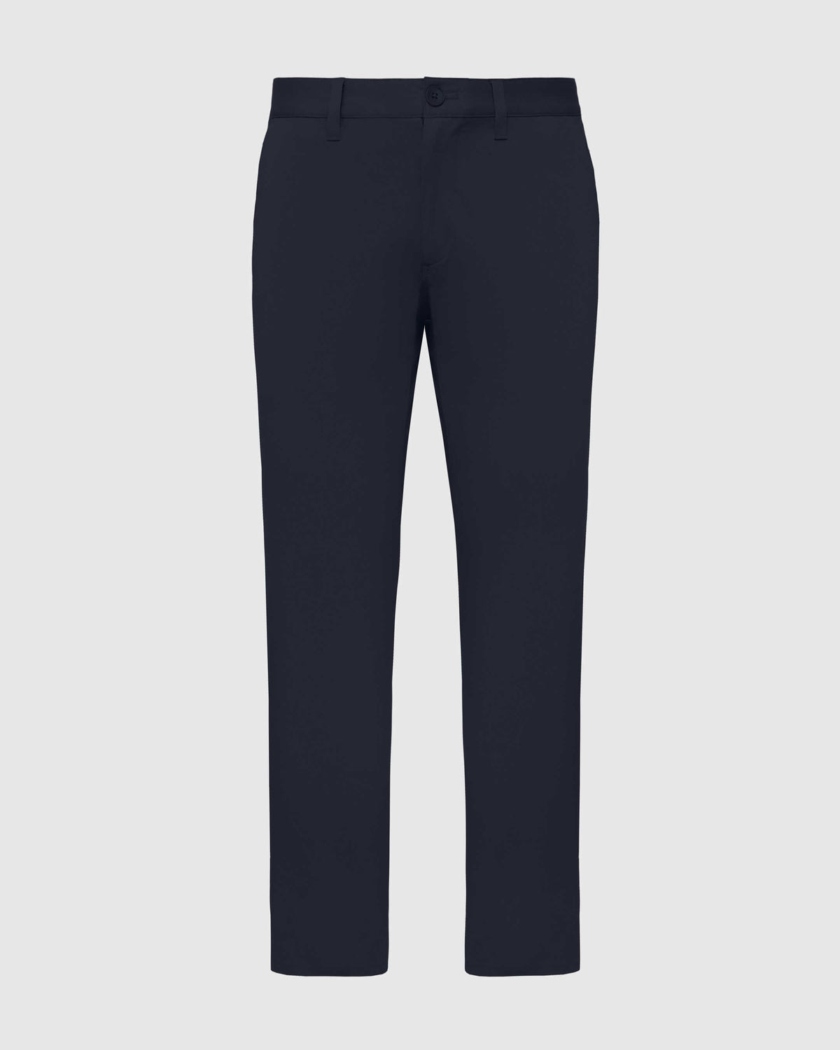 Navy Straight Twill Chino Pant with tapered legs and zip fly.