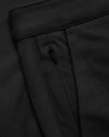 Black Straight Chino Pants 2.0 with zip pocket and textured knit fabric.