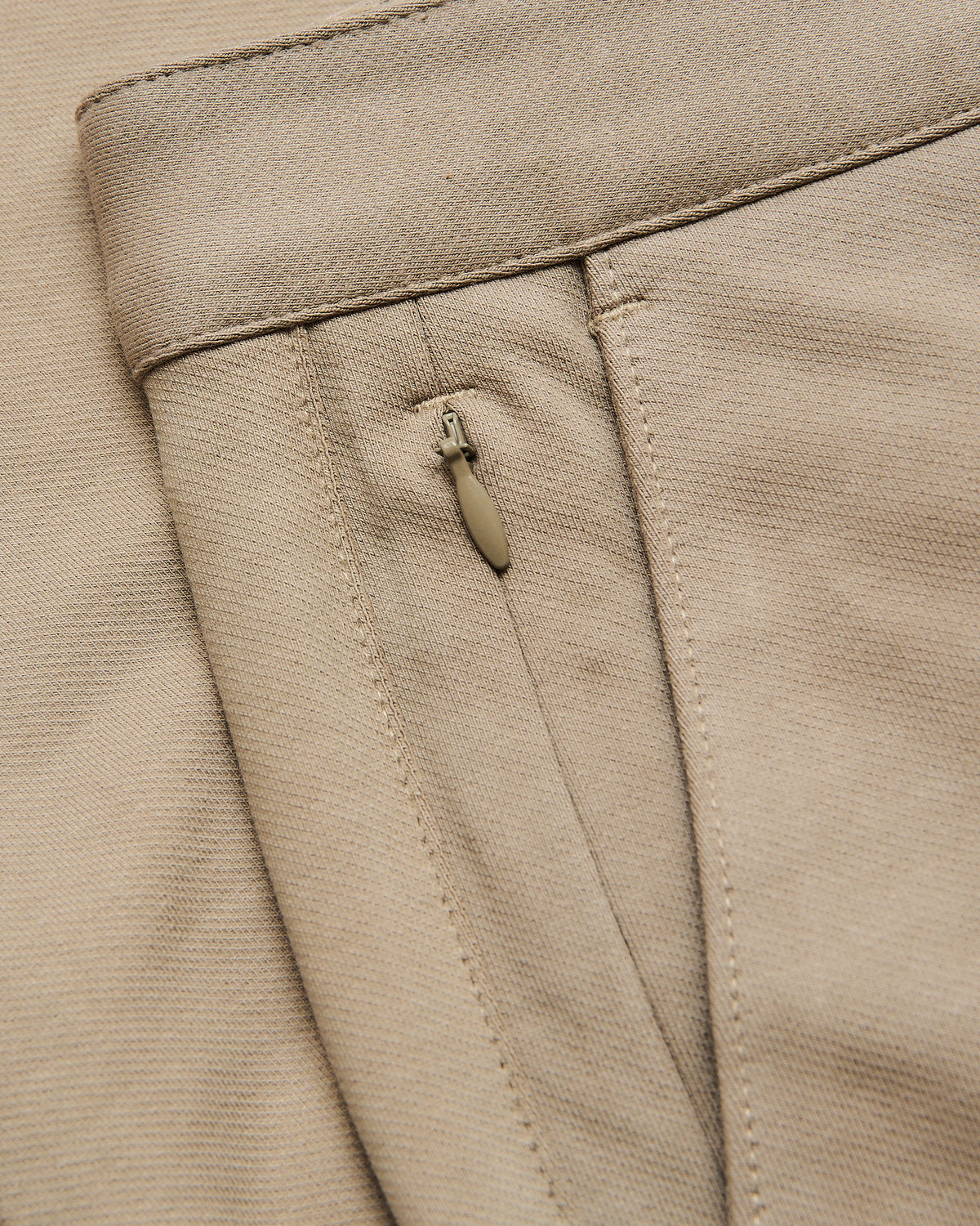 Black & Khaki Straight Chino Pants 2-Pack, close-up showing fabric texture and zippered pocket.