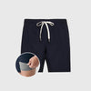 Navy Active Quick Dry Shorts with Liner featuring white draw-cord and inset liner.