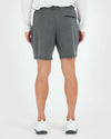 Charcoal & Dark Heather Navy Active Comfort Shorts rear view, showcasing fit.
