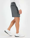 Charcoal & Dark Heather Navy Active Comfort Shorts 2-Pack with white shoes.