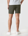 7 Military Green Comfort Knit Chino Short, rear view, worn by model.