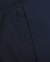 7 Navy Classic Twill Shorts with concealed zipper and precise stitching.