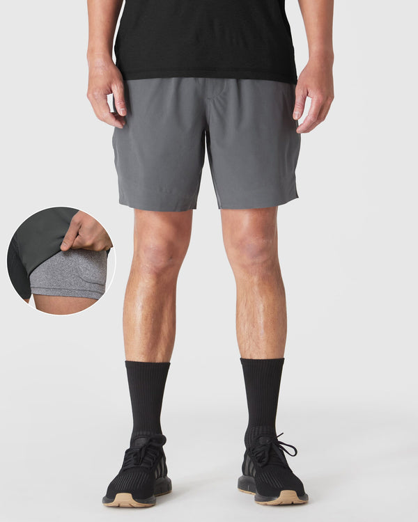 Carbon 7 2-in-1 Training Shorts with inner liner pocket.
