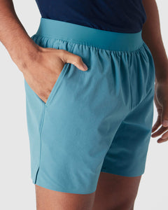 True ClassicVoyager 7 2-in-1 Training Shorts with elastic waistband and pockets.