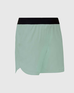 True Classic7 Slate Green Active Training Shorts 2.0 with black waistband and side slits.