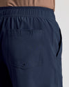 Navy 9 Active Quick Dry Shorts showing elastic waistband and back pocket.