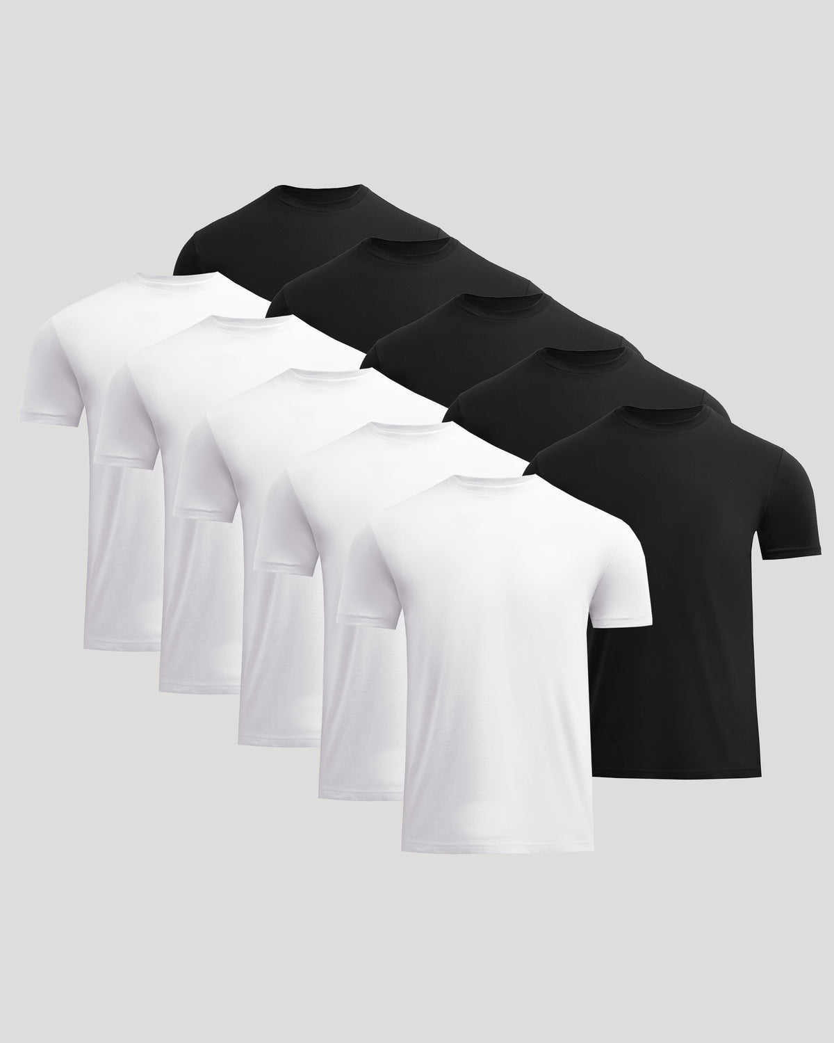Black & White Short Classic Crew Neck 10-Pack