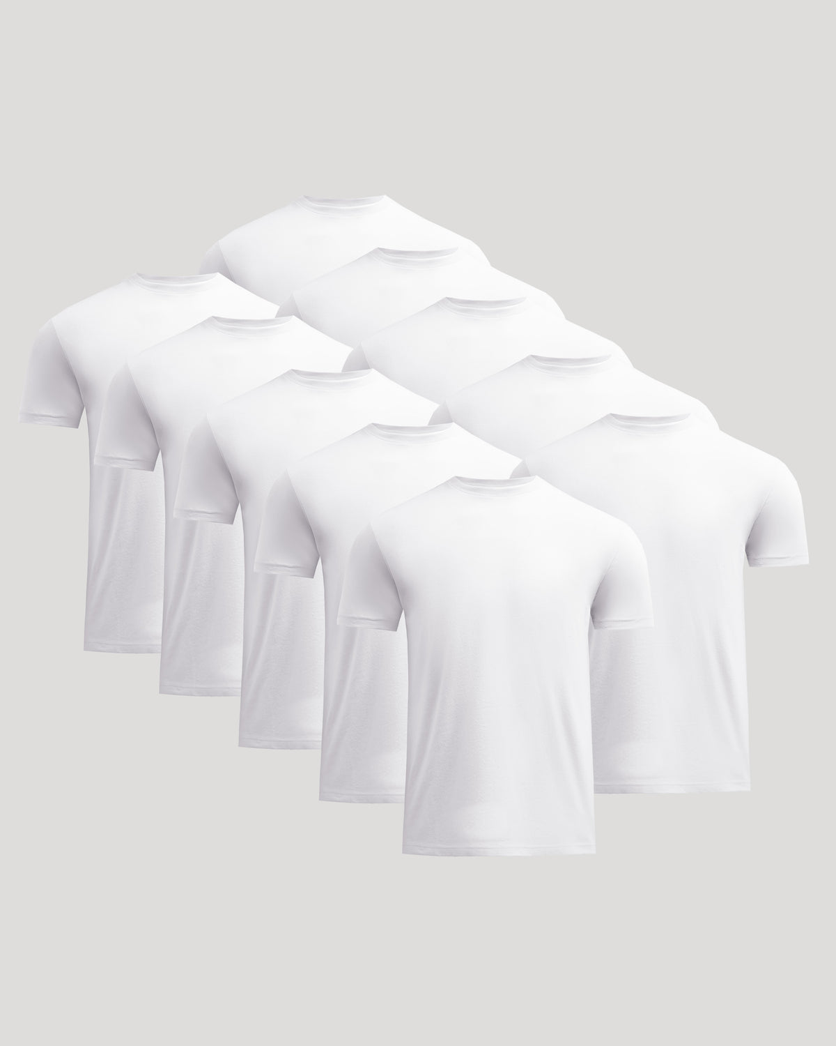 All White Short Classic Crew Neck 10-Pack