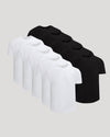 Black & White Short Classic Curved Hem Crew 10-Pack