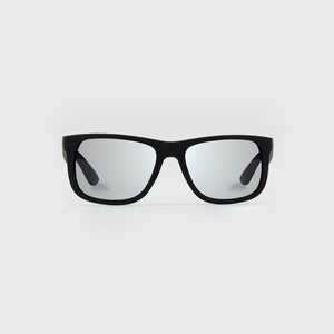 True ClassicBlack Mirror Classic Polarized Sunglasses with matte-black rectangular frames and mirrored lenses.