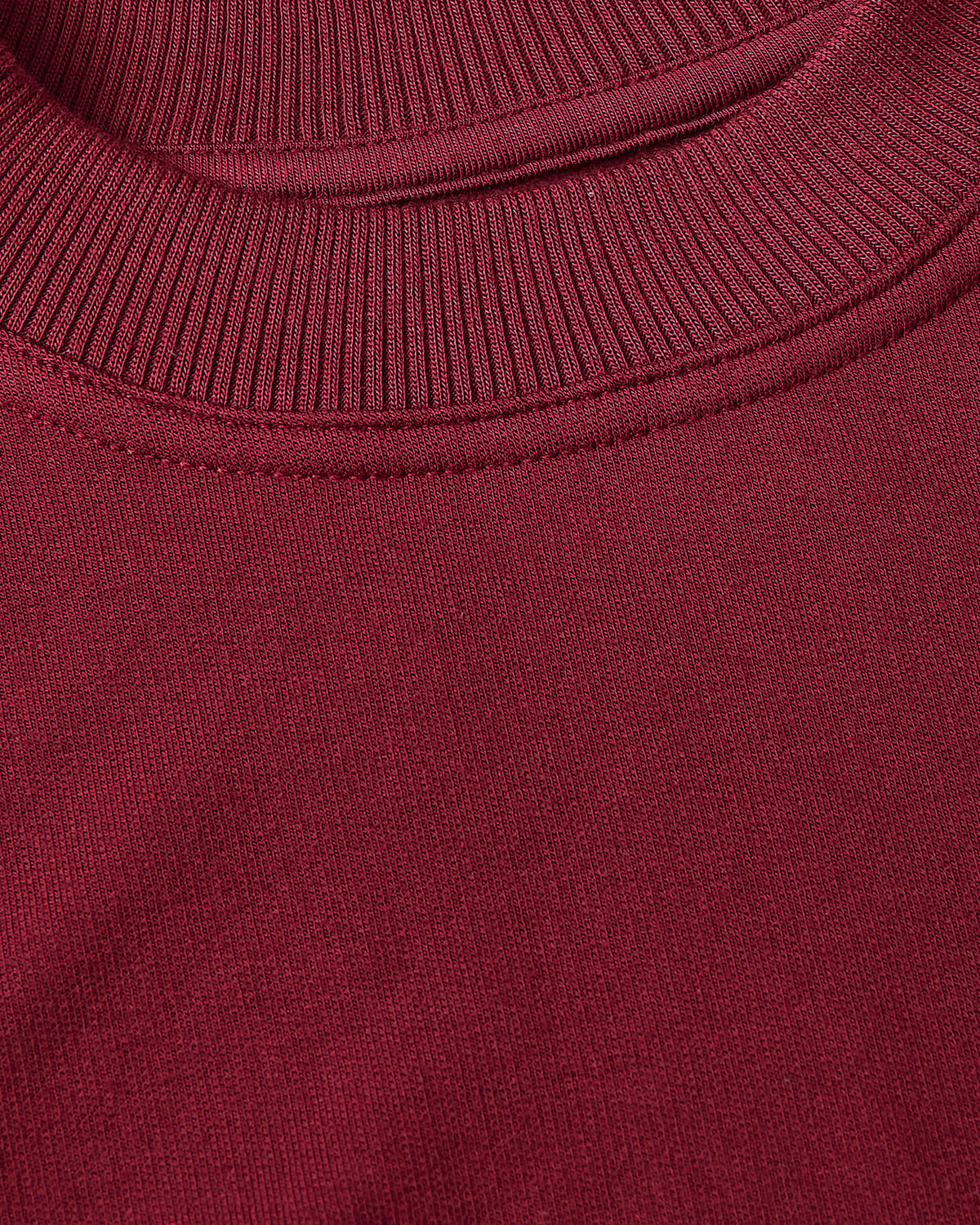 Girls Dark Maroon Slouch Pullover Crew with ribbed crewneck collar.