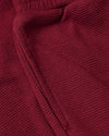Girls Dark Maroon Waffle Long Sleeve Henley & Pants set, textured fabric close-up.