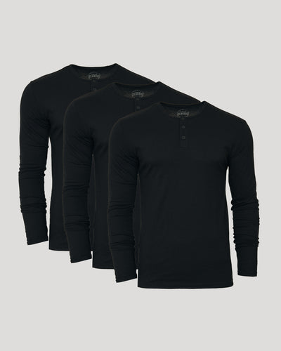Camiseta Henley clásica manga larga