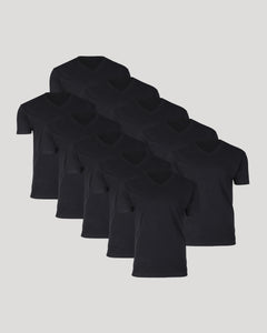 True ClassicAll Black Classic V-Neck 10-Pack displayed on a light-gray background.