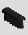 Set of six black classic crew neck t-shirts with a chest pocket, styled as men's basics in the Classic Pocket Crew 6-Pack collection.