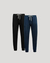 Black & Dark Heather Navy Tall Active Joggers 2-Pack with elastic waistbands.