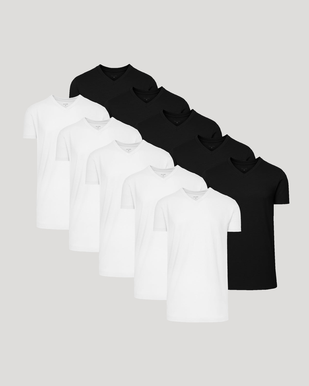 Black & White Classic Tall V-Neck 10-Pack neatly displayed.