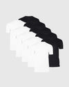 Black and White Crew Neck 10-Pack arranged in staggered overlap.