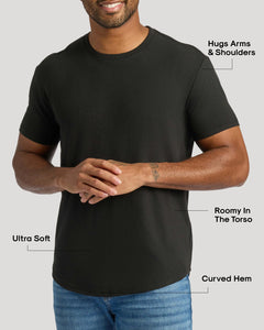 True ClassicMan wearing Black & White Curved Classic Crew Neck 2-Pack shirt.