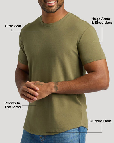 Classic Curved Hem Crew Neck