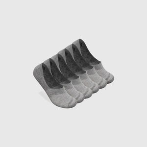 True ClassicHeather Gray Never Show Socks 3-Pack, six pairs with seamless toes.