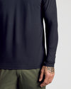 Black Long Sleeve Active Mesh Crew with tattooed hand visible.