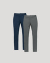 Navy & Carbon Slim Chino Pants 2-Pack laid flat.