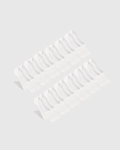 True ClassicWhite Never Show Socks 12-Pack arranged in two parallel rows.