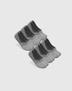 True ClassicHeather Gray Never Show Socks 6-Pack, staggered on a light-gray background.