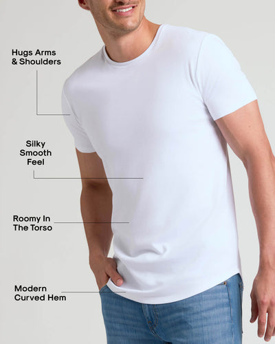 Tall Pima Cotton Blend Curved Hem Crew