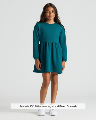 Girls Long Sleeve Fleece Dress