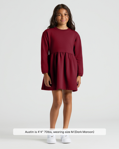 Girls Long Sleeve Fleece Dress