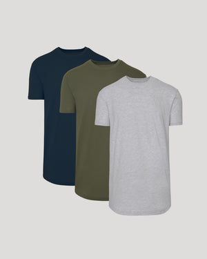 The Color Tall Curved Hem Crew 3-Pack T-shirts.