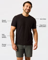 All Black Short Active Crew Neck 3-Pack