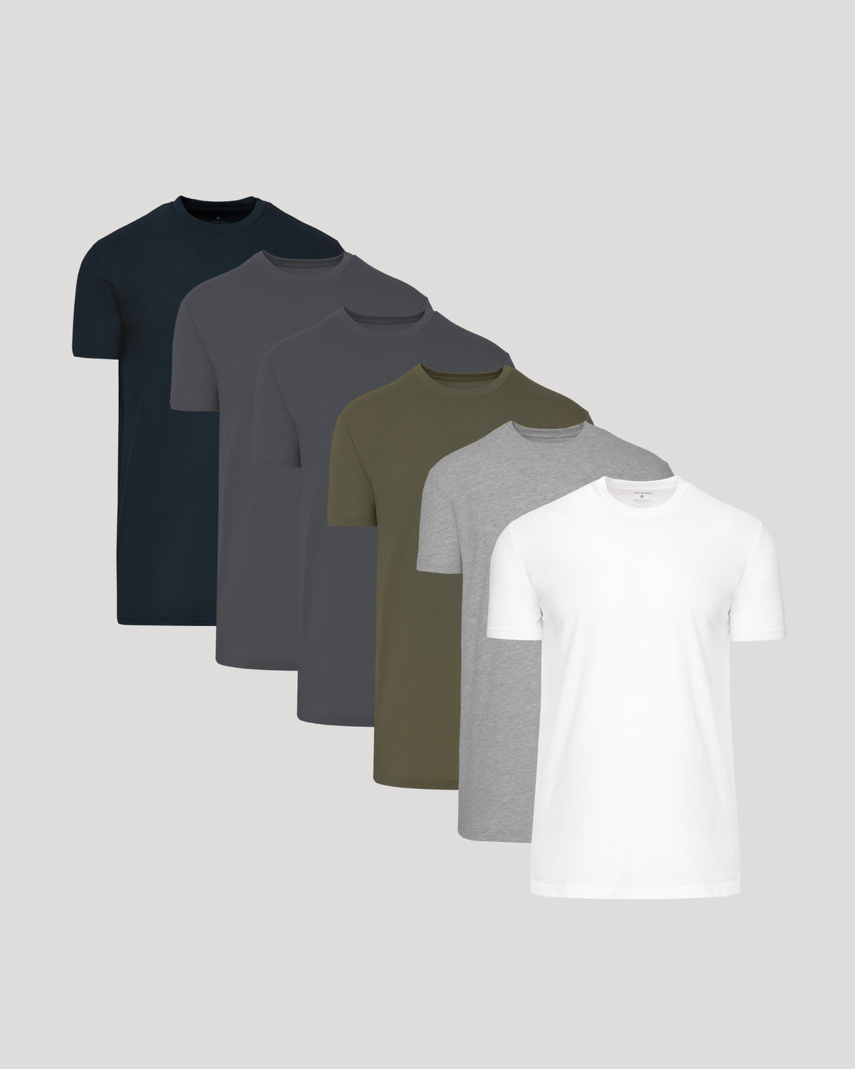Staple Tall Straight Hem T-Shirt 6-Pack fanned out.