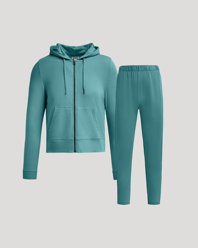 Stormcloud Crop Zip Hoodie & Relaxed Jogger Set