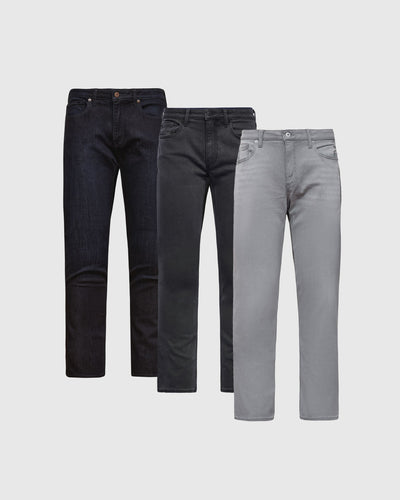 Straight High‑Stretch Jeans