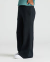 Child wearing Girls Black Waffle Long Sleeve Henley & Waffle Leg Pants.