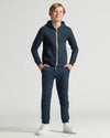Boy in Boys Navy Full Zip Fleece Hoodie & Jogger 2-Pack.
