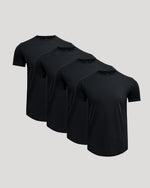 Pima Cotton Blend Curved Hem Crew 4-Pack