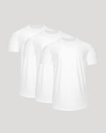 All White Active Curved Hem Crew 3-Pack