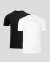 Black & White Classic Pocket Crew 2-Pack: black tee, white tee with pocket.